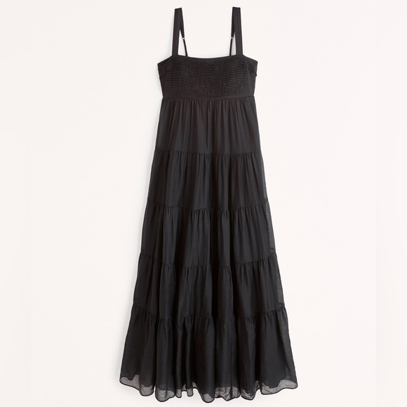 Abercrombie & Fitch Dresses & Skirts - Abercrombie & Fitch Tiered Ruched Babydoll Emerson Maxi Dress | M petite